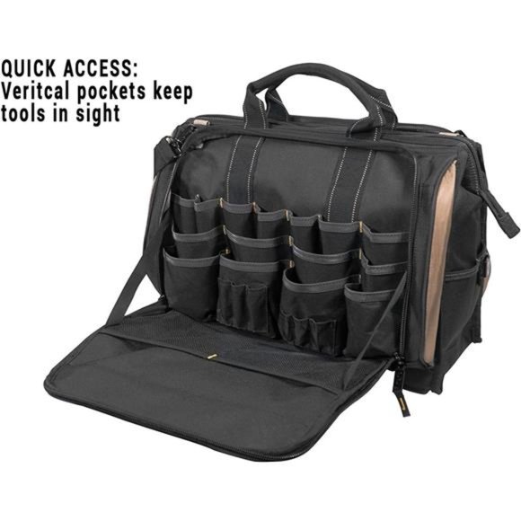 Custom Leathercraft1539 Multi-Compartment 50 Pocket Tool Bag - Picture 4 of 5